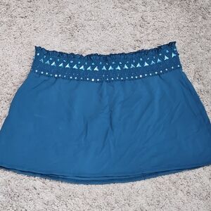 DKNY Teal Mini Skirt with Embellishments Y2K Style